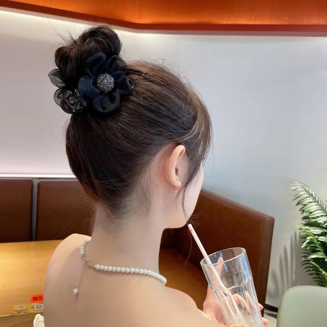 太陽花丸子頭抓夾高級感盤發神器超仙后腦勺鯊魚夾發卡夾子頭飾