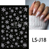 Nail stickers, white adhesive fake nails, suitable for import, new collection, with snowflakes