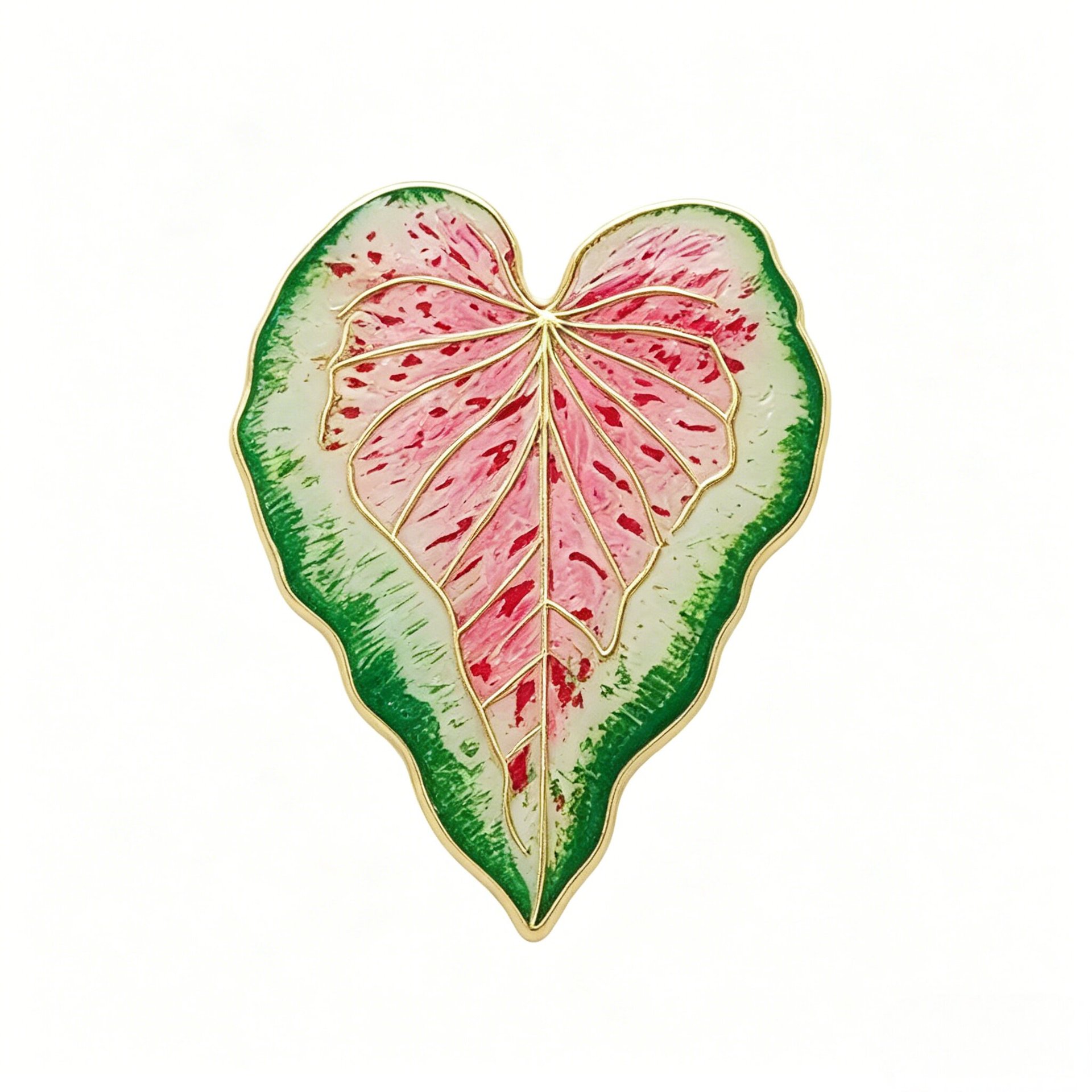 Plantas tropicales broche de color hoja de bambú de espalda insignia de aleación pin ropa bolsas de lápiz accesorios mochilas al por mayor en stock