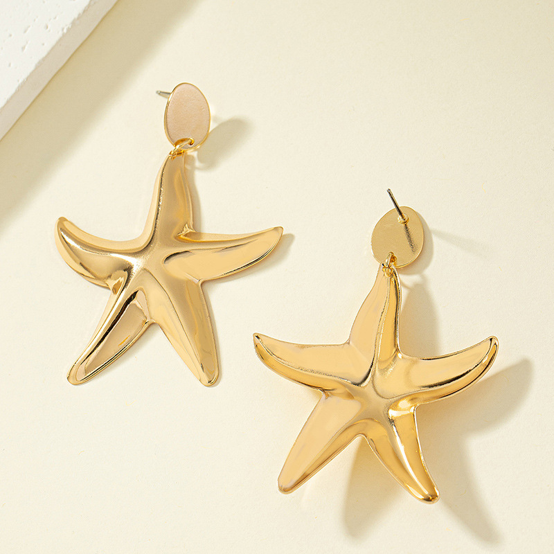 1 Pair Elegant Lady Starfish Plating Alloy Drop Earrings display picture 2