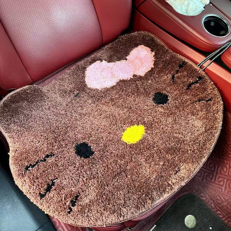 可爱Kitty屁垫车用易打理办公室坐椅毛绒柔软耐脏防滑仿羊绒坐垫