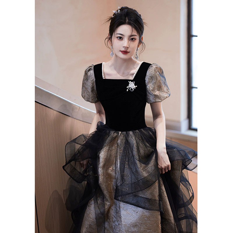 Evening Dress Skirt for Women, High-End, Accessible Luxury, Niche, Classy Black Tutu Skirt, Graduation Ceremony, 18-Year-Old Coming-Of-Age Girl