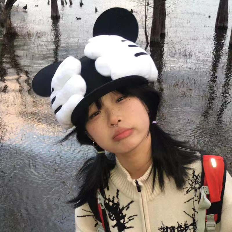 原创新款米奇可爱大耳朵造型设计恶搞嘻哈街舞搞怪帽子棒球帽女|undefined