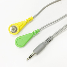 3.5MM 對醫療母扣一拖二理療儀連接線3.1mm電極扣ECG線一分二