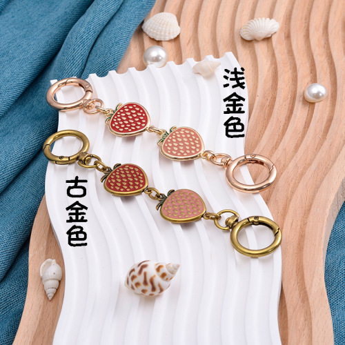 Cross-border wholesale bag modification chain strap accessories: strawberry-themed extension chains, bag straps, and lengthened bag chains