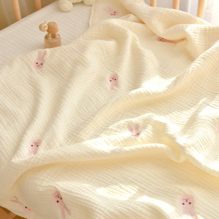 Newborn Pure Cotton Gauze Wrap, Six-Layer Baby Bath Towel, Children's Crepe Blanket, Suitable for All Seasons, Ins Style