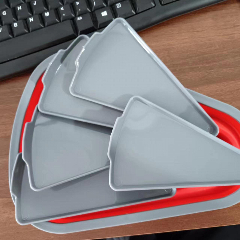 Caja de pizza plegable de Amazon Triangle Food Grade Silicone Reutilizable Caja de almacenamiento plegable