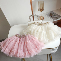 Girls' Skirts Half-Skirts 2024 Spring and Autumn New Children's Puffy Skirt Girls' Net Skirt Cake Skirt Versatile Tutu Skirt 