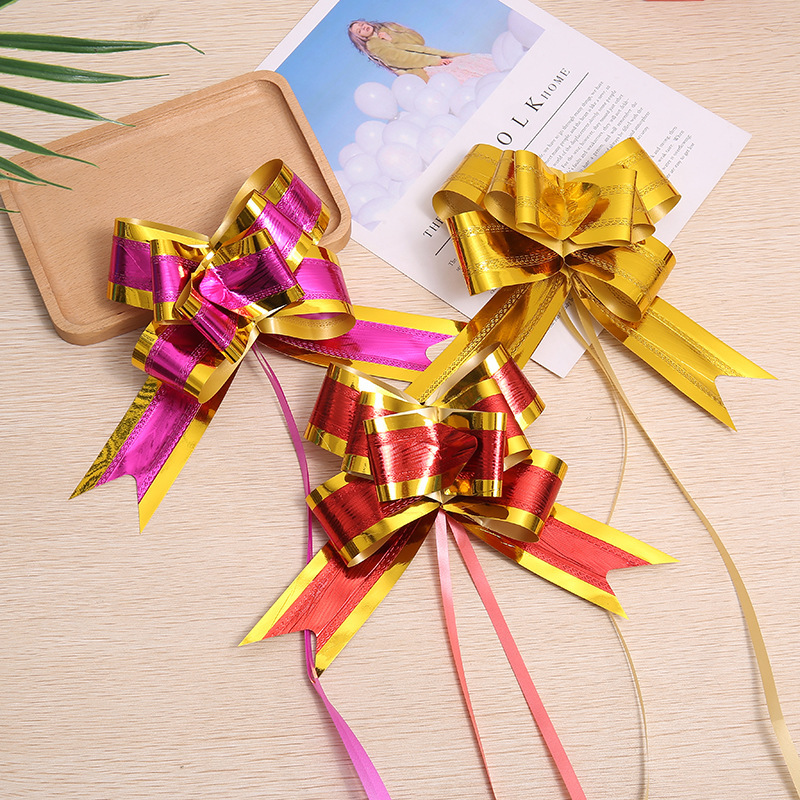 Venta caliente 50 ajuste agua ondulación compuesto película tire flor manillar mano tire flor regalo embalaje cinta arco al por mayor