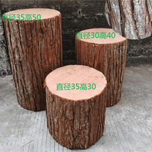 仿真树桩圆木墩商场服装店餐厅橱窗花艺道具造景拍摄室内