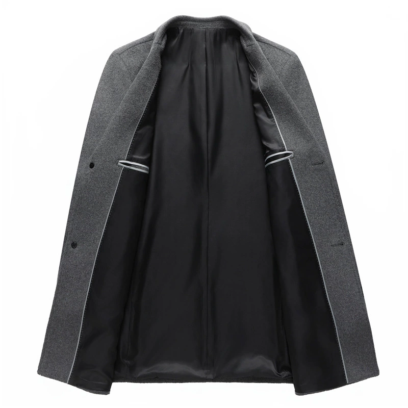 Long woolen woolen coat, fashionable suit, demi-season jacket, mid-length
