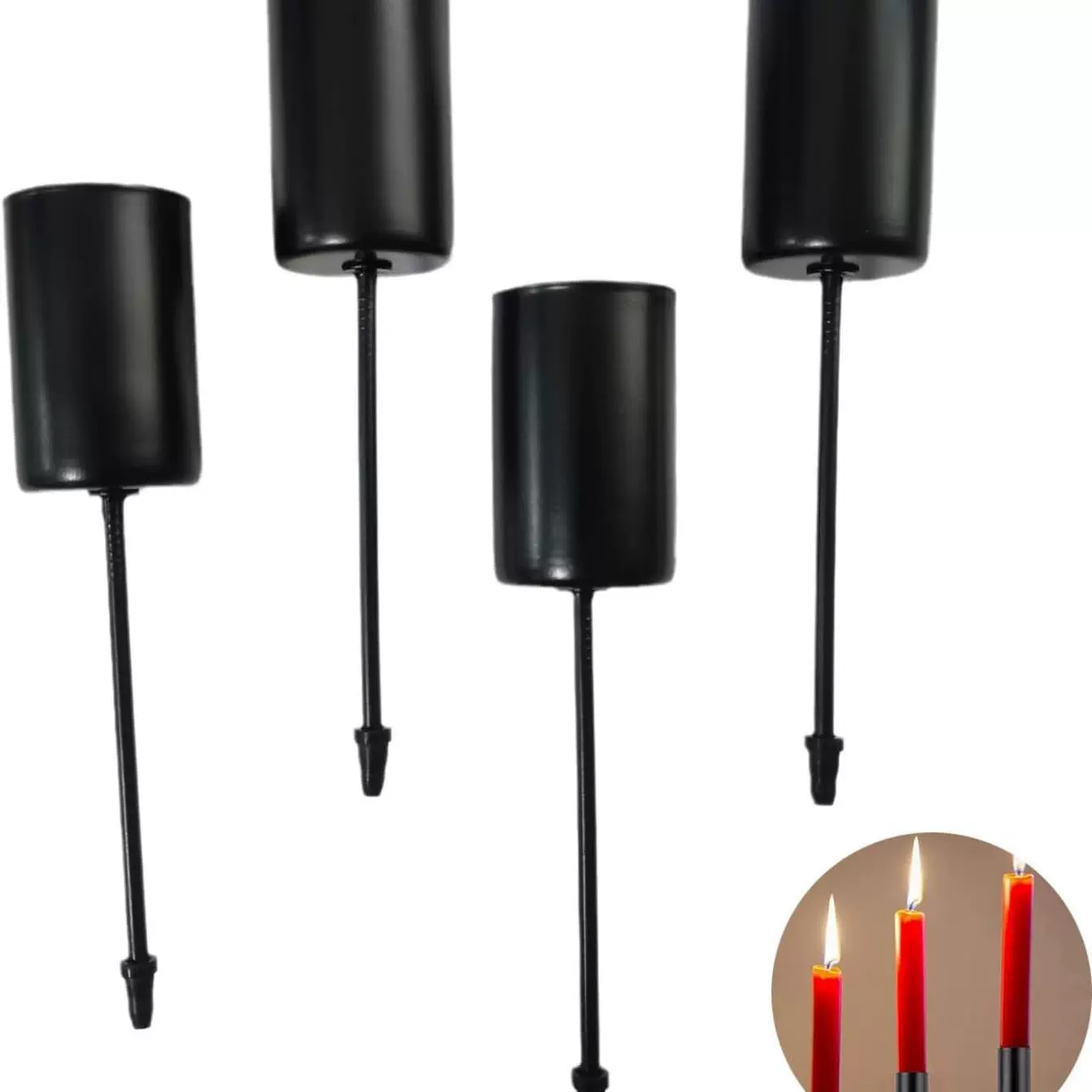 跨境现货铁艺烛台金属电镀烛台圣诞铁艺尖头钉蜡烛杯摆件批发