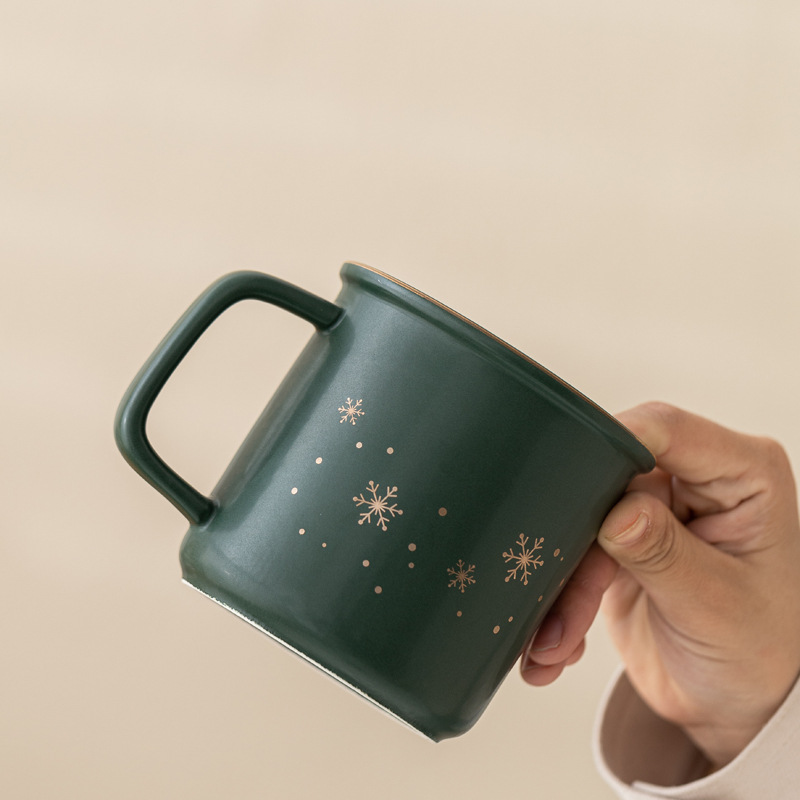 Navidad regalo de bronce de metal taza de cerámica regalos de negocios al por mayor grabado impresión LOGO