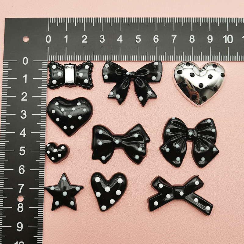 レトロな水玉模様のリボンラブジュエリーアクセサリー diy 携帯電話ケースアクセサリーヘアピンホールシューズアクセサリー卸売|undefined