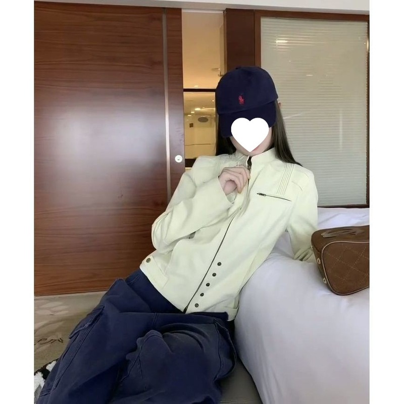 设计感复古机车工装立领外套女2025秋季新款ins休闲百搭夹克上衣|undefined