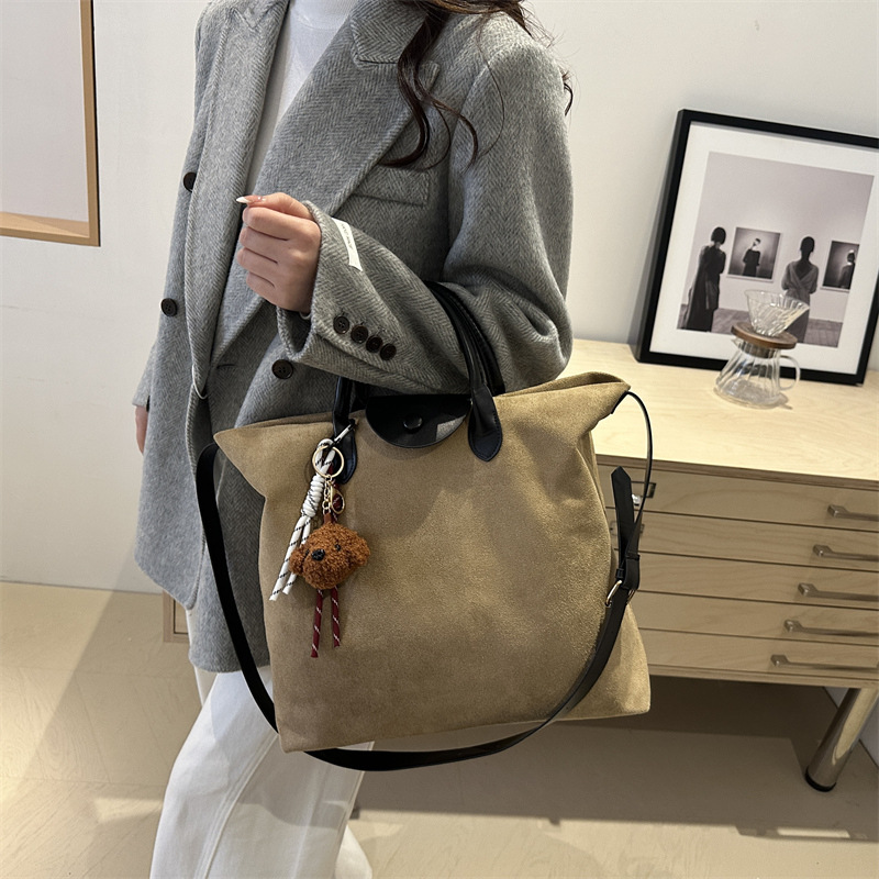 Bolsa de mano de gran capacidad de terremoto esmerilado para mujeres 2024 nueva moda retro bolso de mano coreano bolso de transporte