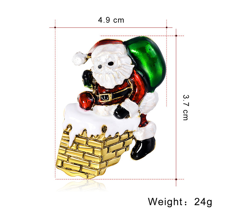 New Christmas Brooch Jewelry Alloy Dripping Cartoon Holiday Santa Corsage Wholesale display picture 1