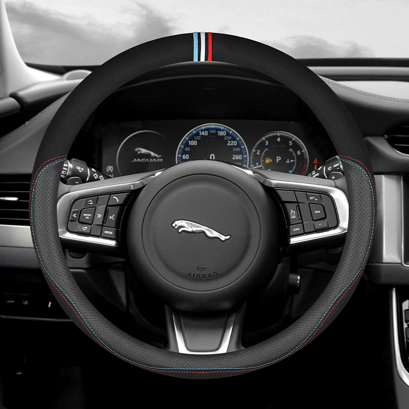 Подходит для Jaguar обивка рулевого колеса натуральная кожа XJXELF-PACEXEXF велюровая обивка руля для всех сезонов