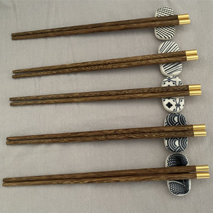 Manufacturer Supplies Chicken Wing Wood Chopsticks, Household Wooden Non-Slip Solid Wood Chopsticks, Round Top Chopsticks with the Character "Fu" (Meaning "Fortune")