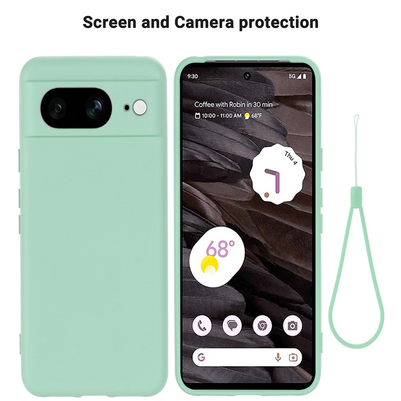 Suitable for Google8 Mobile Phone Case Google Mobile Phone Case Lanyard Protective Cover Liquid Silicone Original Anti-Fall Case
