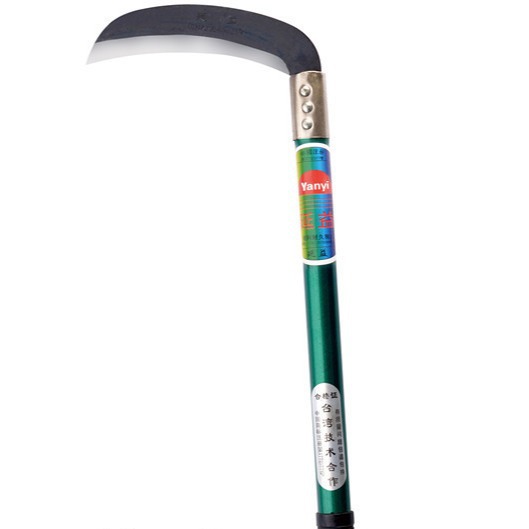 户外园林修枝镰刀割水稻长柄月芽镰刀锰钢割草刀【延益】188厚