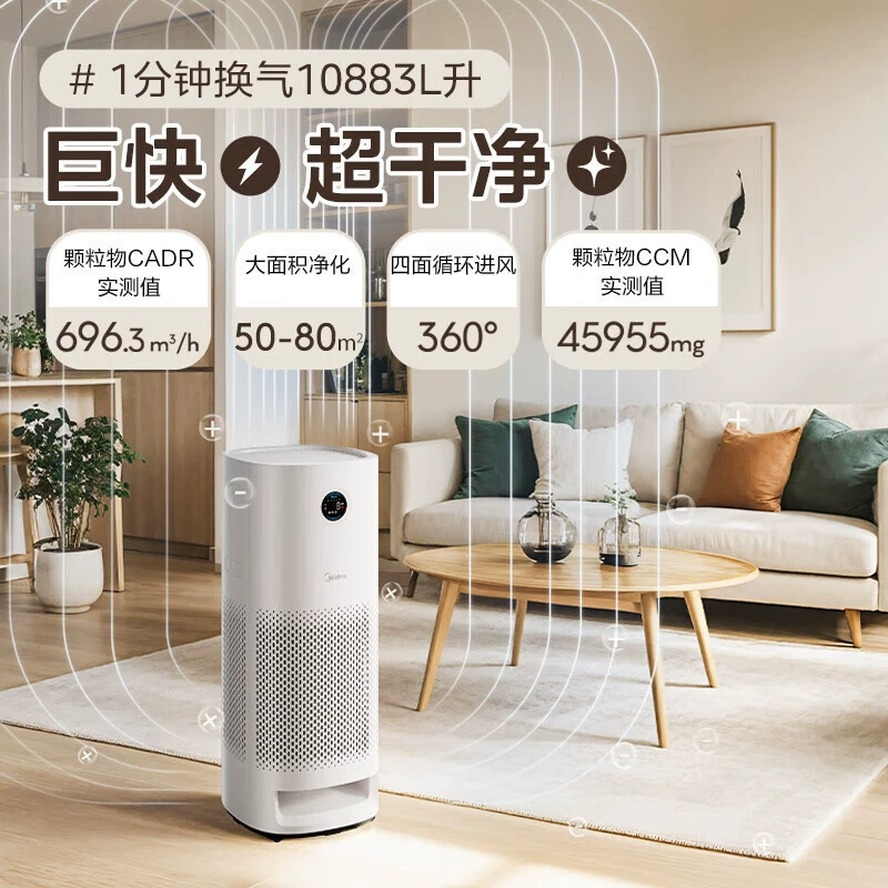 [Midea воздушный очиститель бытовой разложение формальдегид запахи дезинфекция удаление формальдегида очистка KJ600G-H6]