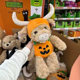 跨境新品asda highland cow plush万圣节高地牛毛绒玩偶公仔