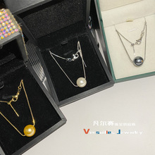 Versa简约单颗海地贝母珠项链 强保色百搭款短款时尚杂志锁骨链女