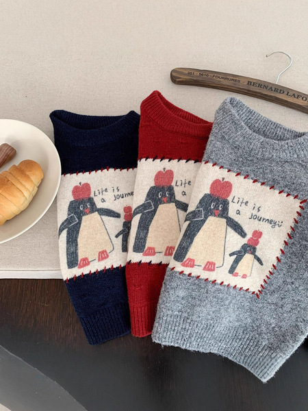 Children's winter knitted base keep warm demi-season sweater
