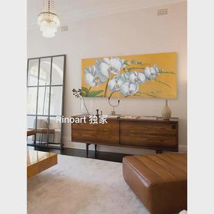 Ruonai Decorative Painting! Lady's Living Room "Royal Orchid" Pure Hand-Painted Oil Painting Banner Sofa Hanging Painting Restaurant Bed