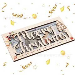 Amazon クロスボーダーホットな新しいクリスマス財布木製パーソナライズされた財布誕生日ギフトホリデーデコレーションペンダント