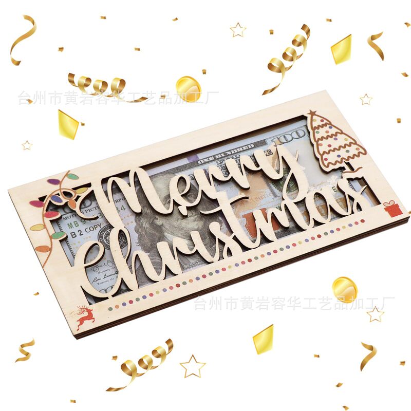 Amazon クロスボーダーホットな新しいクリスマス財布木製パーソナライズされた財布誕生日ギフトホリデーデコレーションペンダント|undefined