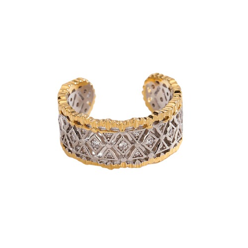 Buccella craftsmanship Italian 18k gold-plated vintage open bracelet hollow honeycomb carved gold women's bracelet accessories