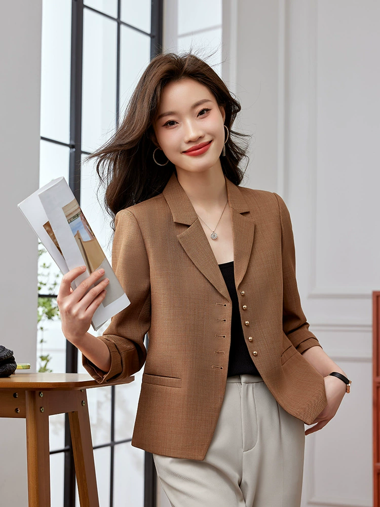 Осенний модный короткий лонгслив, классический пиджак костюма, slim fit, западный стиль