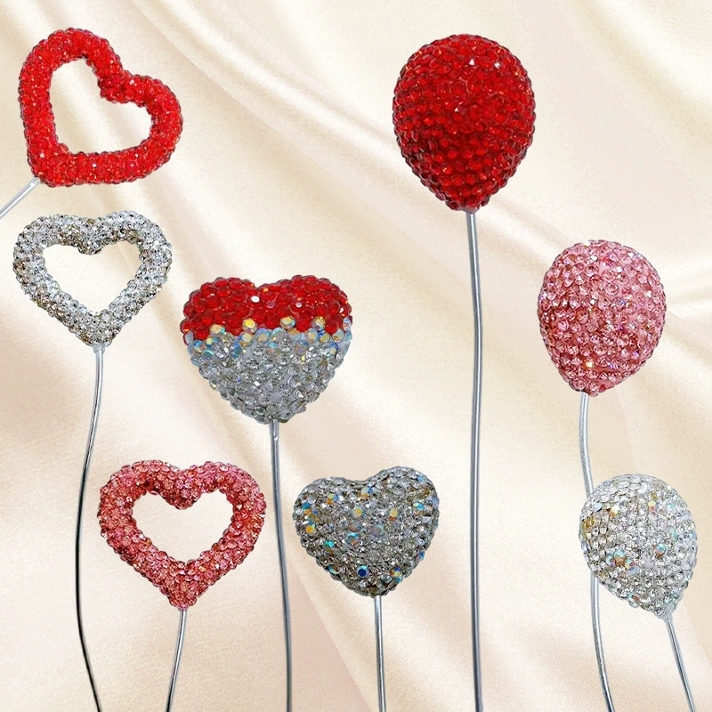 Автомобильные принадлежности Романтический Милый Алмазный воздушный шар признания Автомобильные украшения с алмазными вставками украшения из воздушных шаров в форме сердца оптом