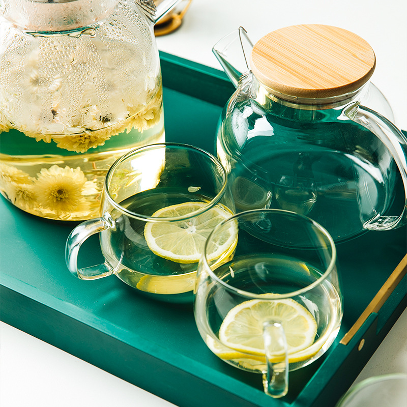 Japanese-style glass cold water kettle set, heat-resistant high-temperature tea brewing pot, cold boiled water cup kettle, household cold water kettle, water container cup