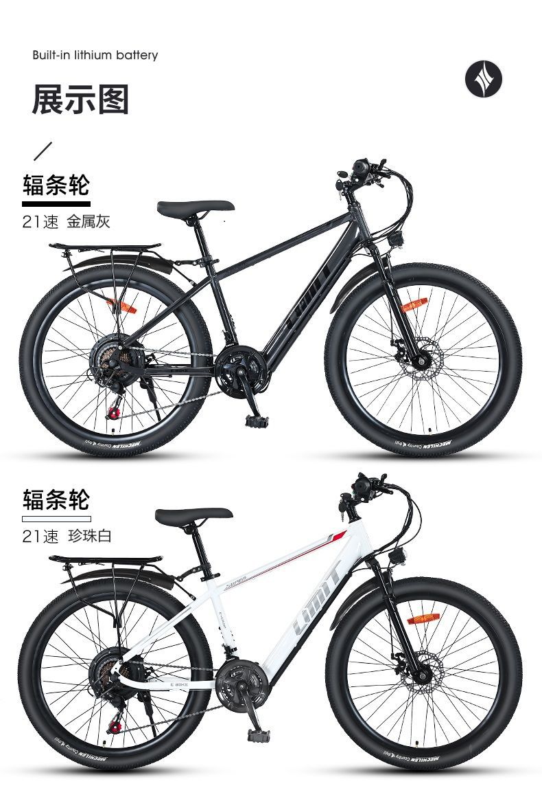Electric Bicycle Hidden Lithium Battery 24/26 inch Electric Mountain Bike