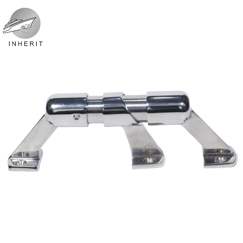 不锈钢高通高堵支架22/25mm 船舶游艇支架 通孔船用栏杆支架