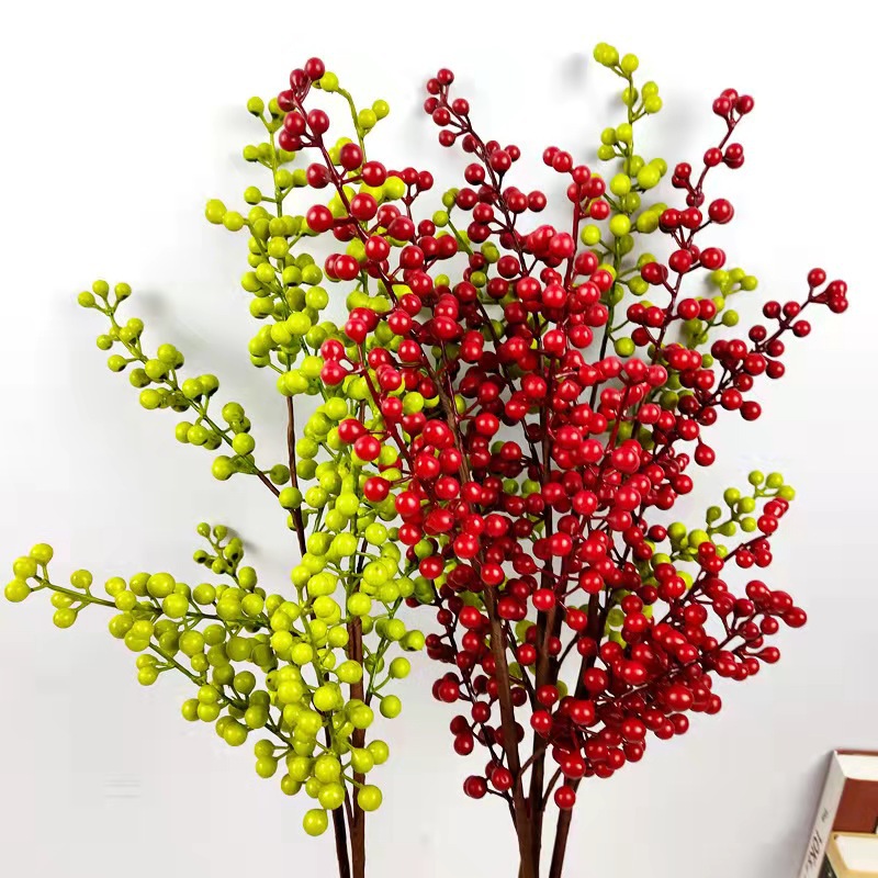 Planta Artificial de Alta Simulación, Decoración para el Hogar, Fotografía, Árbol del Dinero, Flor de Acacia, Fruta de Bayas, Planta Verde