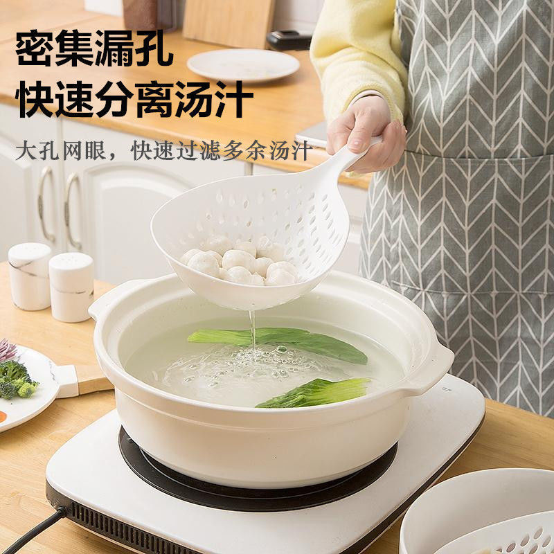 日式耐高温大号捞面漏勺厨房家用沥水漏网捞饺子网塑料面条漏勺子|undefined