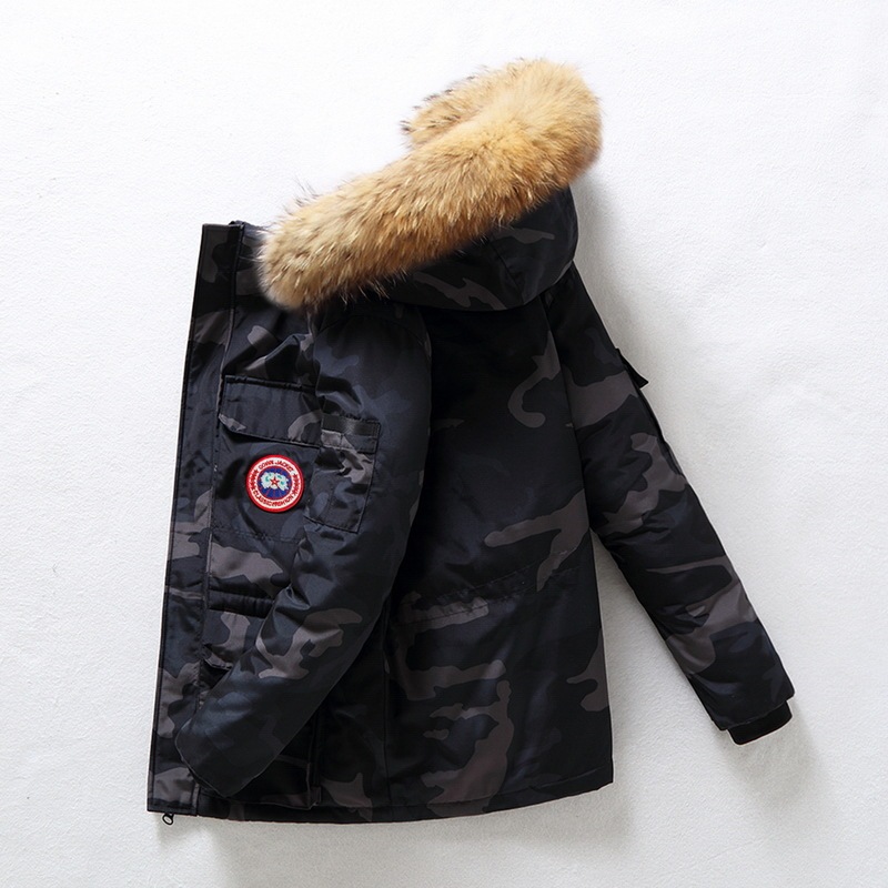 New European and American Cross-Border down Workwear Couple's Jacket down Coat Men's Trendy Short Winter Snow Spell Thickened Faux Fur
