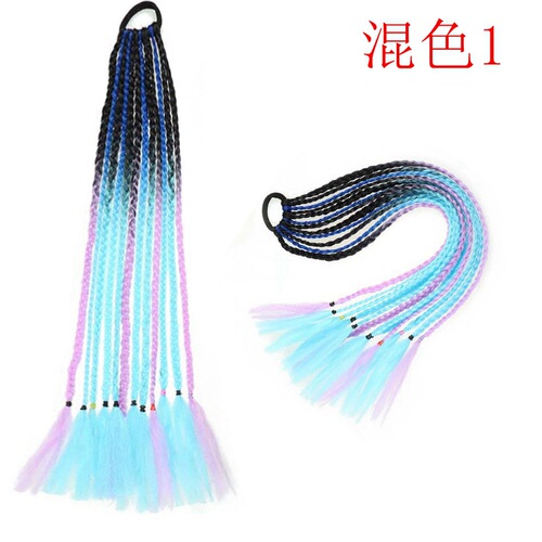 Children's single-color small braided ponytail hairband, braided ponytail colorful hairband, knitted braided hairband, messy ponytail hairband