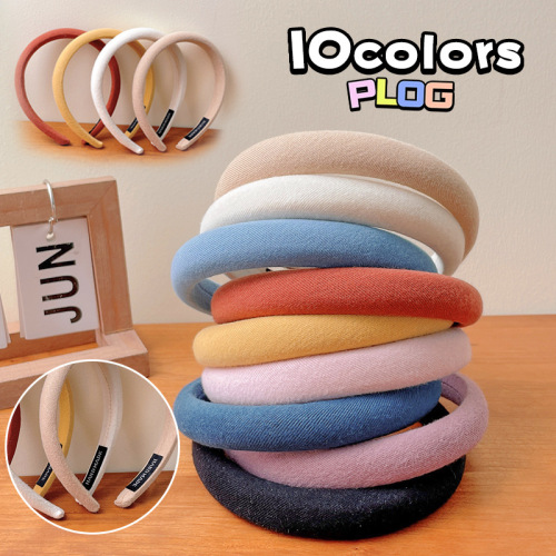 2024 New Children's Sponge Hairband Little Girl Headband Simple Hairpin Hair Accessories Girls Cute Headwear