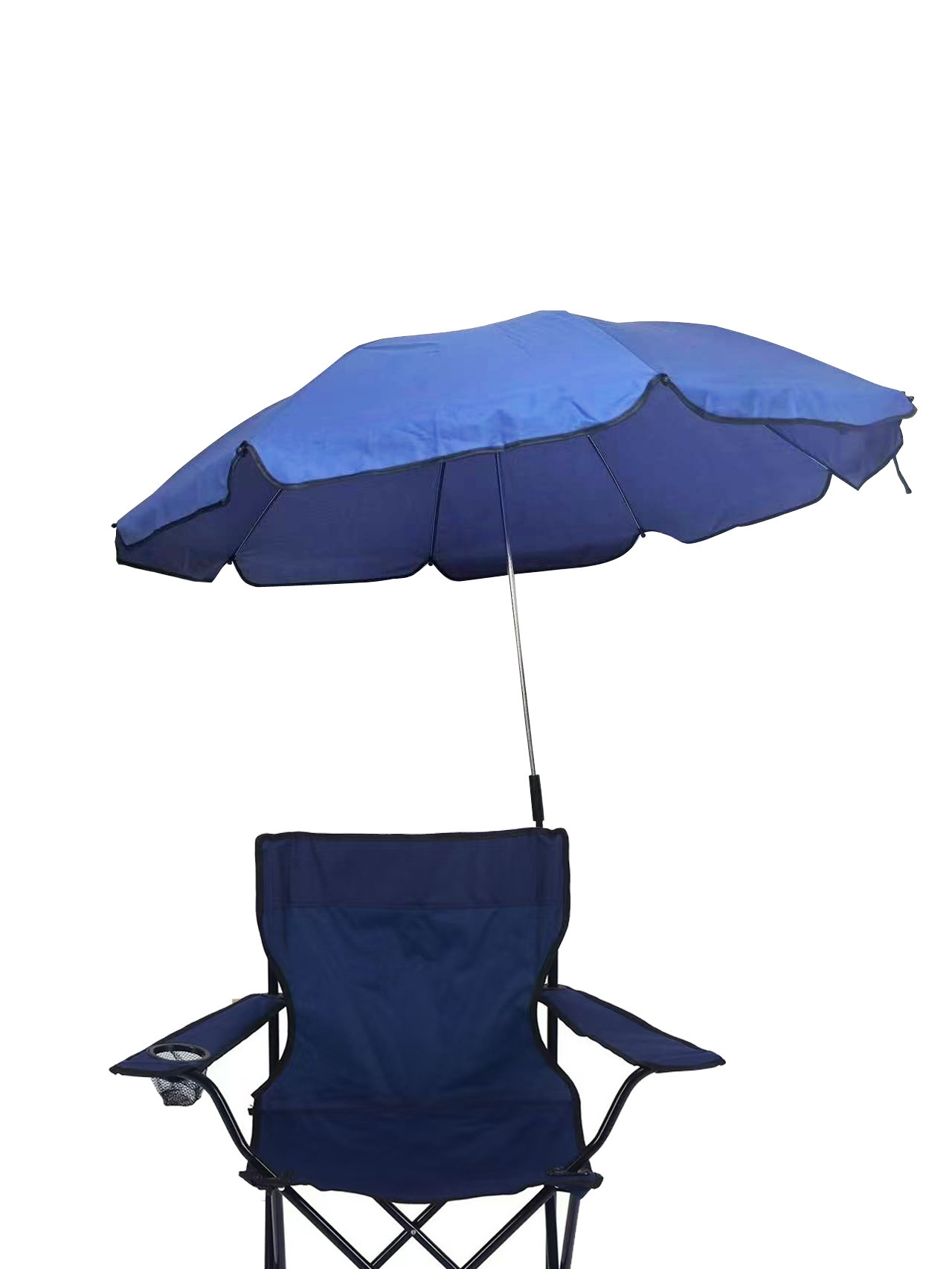 Exportación azul y blanco rayas silla de playa abrazadera paraguas para adultos playa