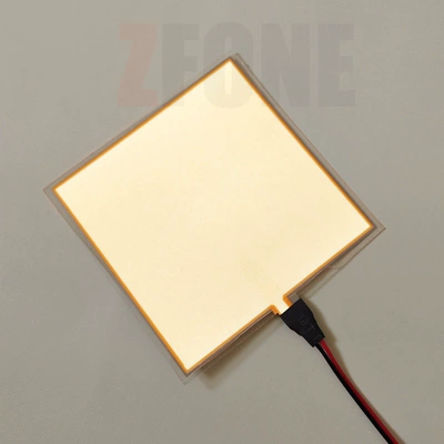 Cold light sheet — panels, backlight panels, flexible panels - yellow-5cm5cm-with-battery-box