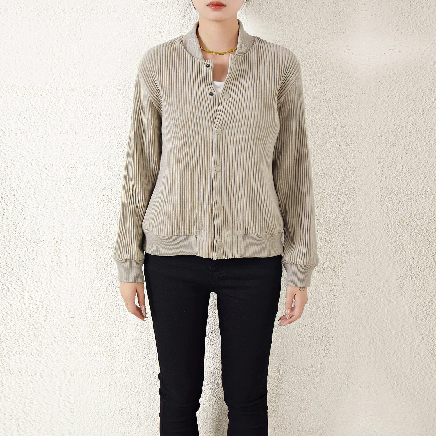 Baseball uniform, short jacket for leisure, loose fit