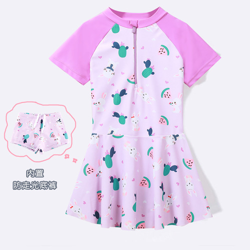 Cute 2025 Children's Swimwear for Girls, Summer Water Park Swimwear, Ins Style for Big Kids and Toddlers, Split Suit