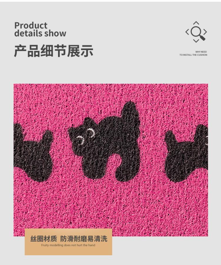 Cute cartoon silk circle car mat universal girl car anti-dirty car mat non-slip wear-resistant easy-care mat