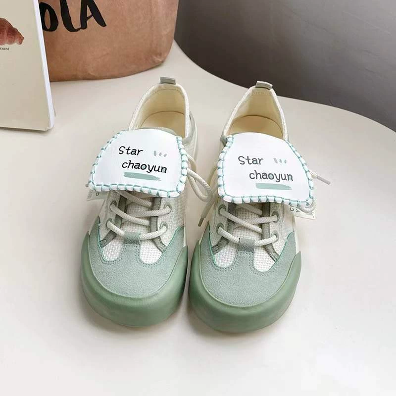 Нишевая повседневная летняя одежда для студентов? ugly mango head canvas shoes for women lazy one-legged sneakers and single shoes