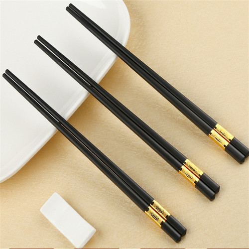 Chopsticks for household hotel high temperature resistant tableware chopsticks household non-slip high-grade alloy chopsticks 10 pairs gift